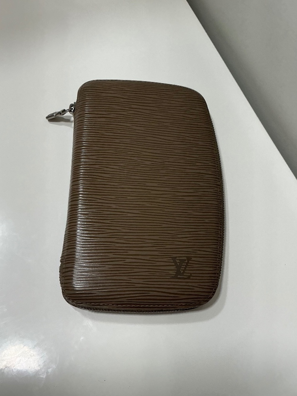 Vintage Louis Vuitton travel wallet taupe Epi leather